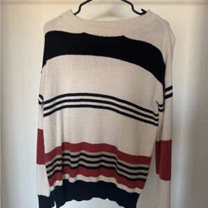CBRAND Striped Black, White, and Red Women's Sweater